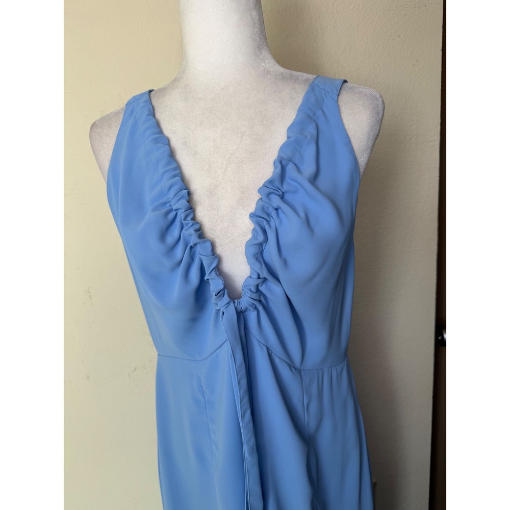 Abercrombie & Fitch Light Blue Ruffled Midi Dress - Picture 7 of 16